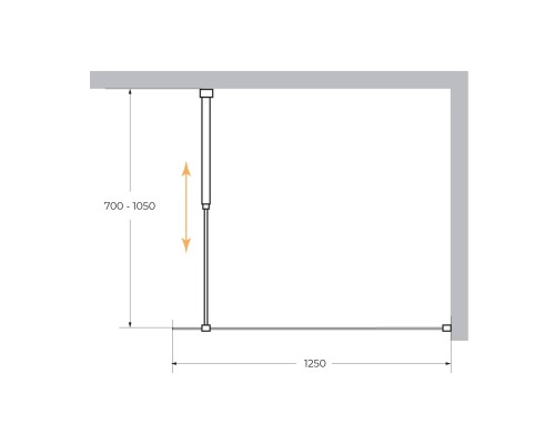 Душевая перегородка Cezares Liberta 125 LIBERTA-L-1-125-C-NERO профиль Черный матовый стекло прозрачное