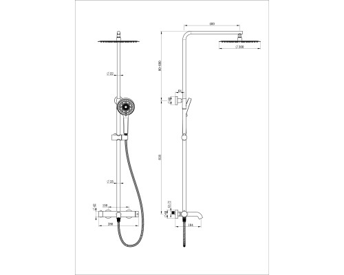 Душевая система Wonzon&Woghand, Черный матовый