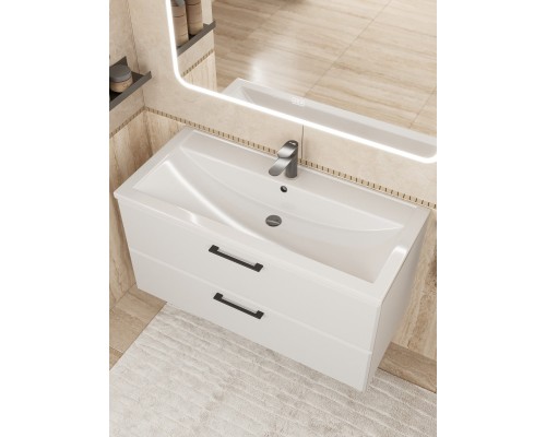 Тумба под раковину Uperwood Foster NEW 100 см, подвесная, белая