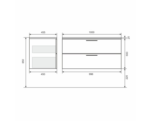 Тумба под раковину Uperwood Foster NEW 100 см, подвесная, белая