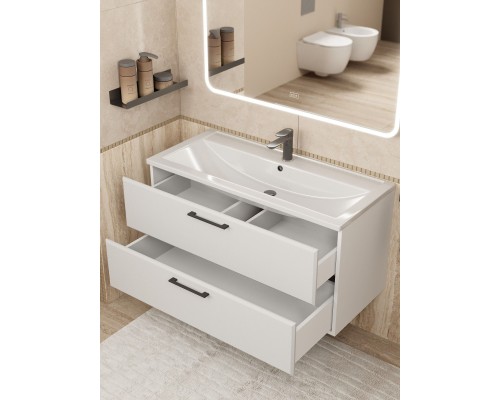 Тумба под раковину Uperwood Foster NEW 100 см, подвесная, белая