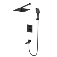 Душевая система с термостатом встраиваемая Wonzon&Woghand, Черный матовый