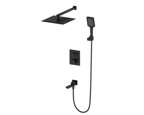 Душевая система с термостатом встраиваемая Wonzon&Woghand, Черный матовый