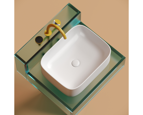 Чаша накладная прямоугольная Ceramica Nova Element 50x38 Белый Матовый