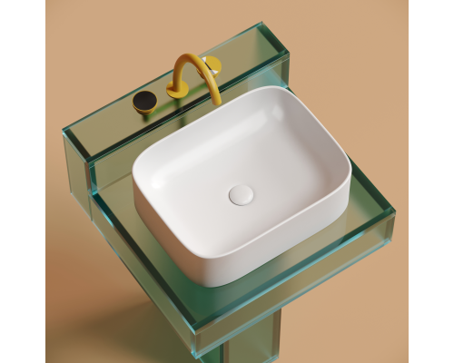 Чаша накладная прямоугольная Ceramica Nova Element 50x38 Белый Матовый