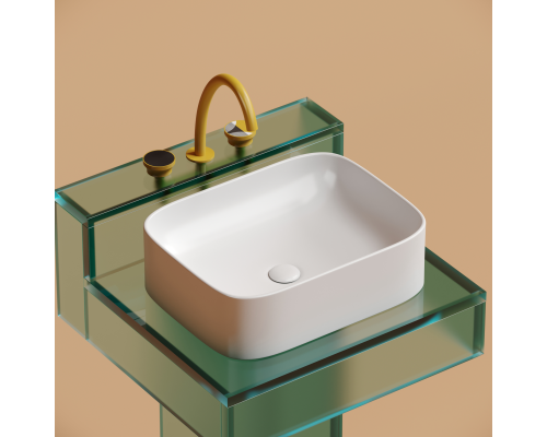 Чаша накладная прямоугольная Ceramica Nova Element 50x38 Белый Матовый