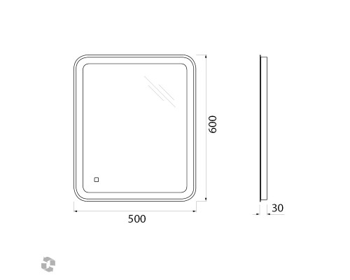 Зеркало BelBagno SPC-MAR-500-600-LED-TCH