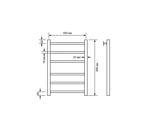 Полотенцесушитель водяной Comfysan Noumi W-6 60/40, белый