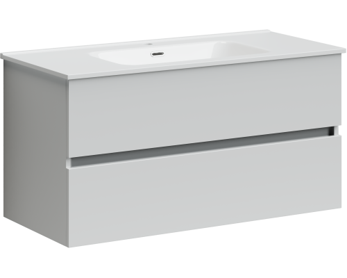 Тумба под раковину SANCOS Urban 990х450х550, c двумя ящиками, белый глянец