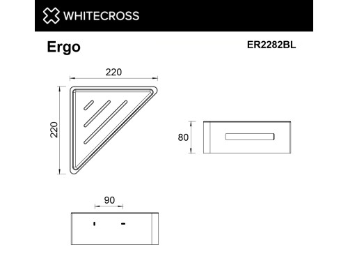 Полка для душа угловая WHITECROSS Ergo (черный мат)