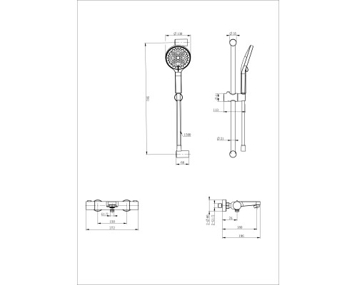 Смеситель для ванны с душем и термостатом Wonzon&Woghand, Брашированное золото