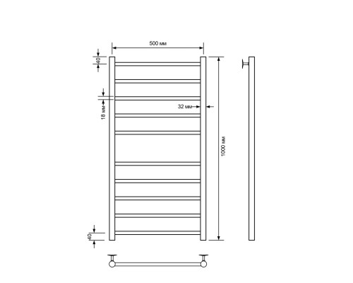 Полотенцесушитель водяной Comfysan Noumi W-10 100/50, белый