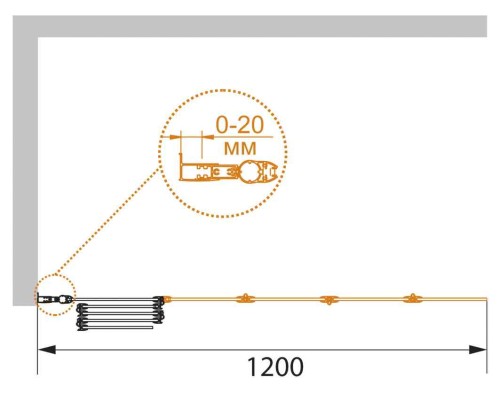 Шторка на ванну Cezares PRATICO-V-5-120/140-C-Cr