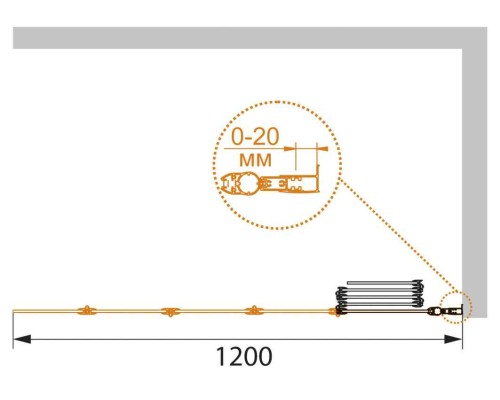Шторка на ванну Cezares PRATICO-V-5-120/140-C-Cr