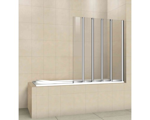 Шторка на ванну Cezares PRATICO-V-5-120/140-C-Cr