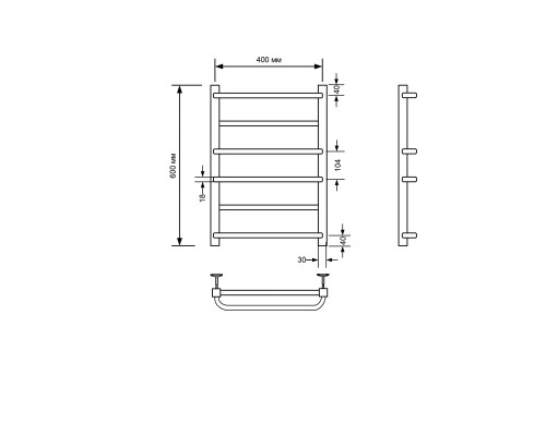 Полотенцесушитель водяной Comfysan Puro-K W-6 60/50, хром
