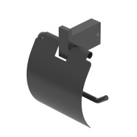 Держатель туалетной бумаги Cezares Slider SLIDER-PH-NOP с крышкой Черный матовый