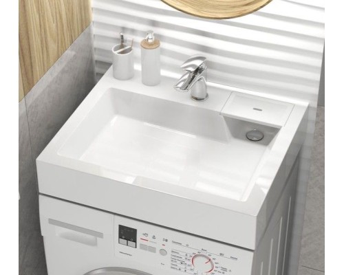 Раковина над стиральной машиной Uperwood Vission 60х50х11 см, белая глянцевая