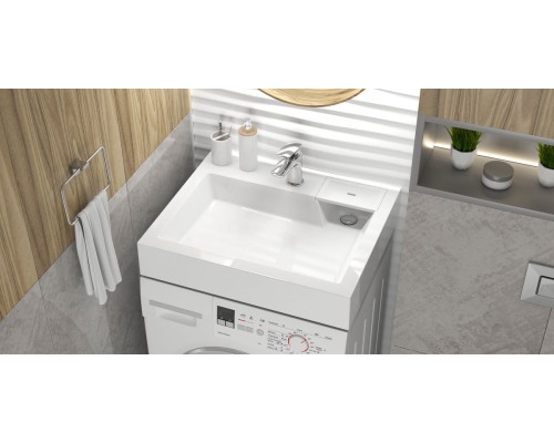 Раковина над стиральной машиной Uperwood Vission 60х50х11 см, белая глянцевая