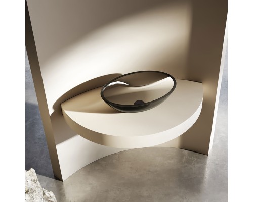 Раковина прозрачная Vincea VBS-6T11B 500x350x150 накладная черный