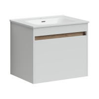 Тумба под раковину SANCOS Smart 590х450х500, c двумя ящиками, белый глянец