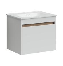 Тумба под раковину SANCOS Smart 590х450х500, c двумя ящиками, белый глянец