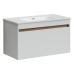 Тумба под раковину SANCOS Smart 890х450х500, c двумя ящиками, белый глянец
