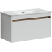 Тумба под раковину SANCOS Smart 890х450х500, c двумя ящиками, белый глянец