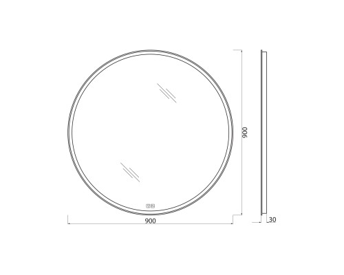 Зеркало BelBagno 90 SPC-RNG-900-LED-TCH-WARM с подсветкой с подогревом с сенсорным выключателем