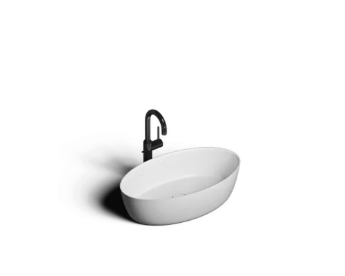 Раковина-чаша из искусственного камня накладная Flere Ovale 58x35x15 (белый матовый)