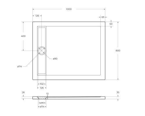 Акриловый поддон для душа BelBagno Due 100x100 TRAY-BB-DUE-A-100-4-W0 Белый