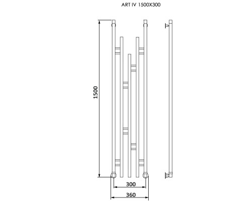 Полотенцесушитель Ника Art-4 1500/300