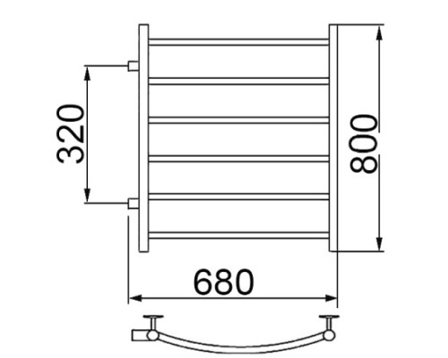 Полотенцесушитель Ника ARC ЛД 80/60 бок. подкл. 32 см