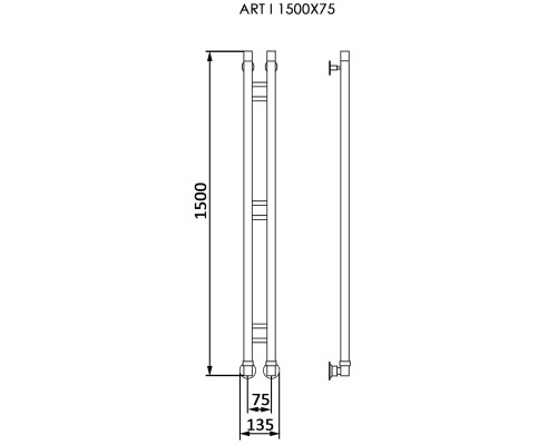 Полотенцесушитель Ника Art-1 1500/75