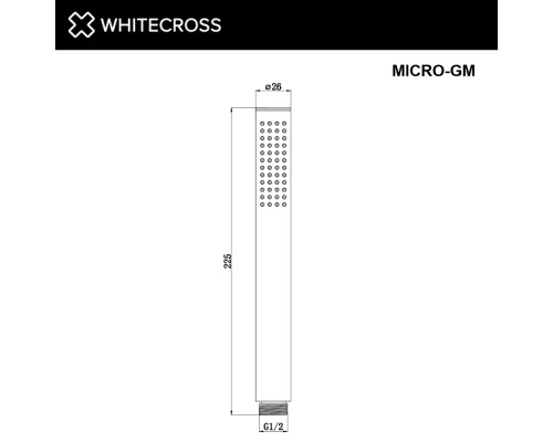 Душевая лейка WHITECROSS MICRO-GM оружейная сталь
