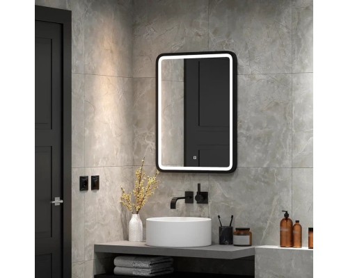 Зеркало Taliente Zled с LED-подсветкой, 60x80 см, прямоугольное, черное