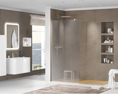 Душевая перегородка Cezares Liberta 100 LIBERTA-L-1-100-GR-Cr профиль Хром стекло серое