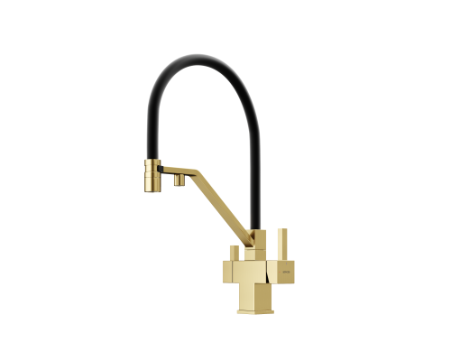 Смеситель для кухни SANCOS Loro SC4007BG с подключением фильтра для воды, браш золото
