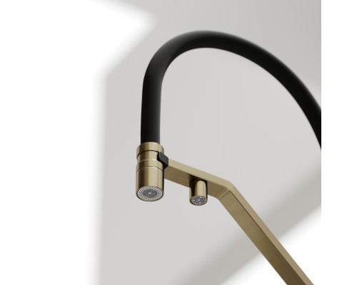 Смеситель для кухни SANCOS Loro SC4007BG с подключением фильтра для воды, браш золото