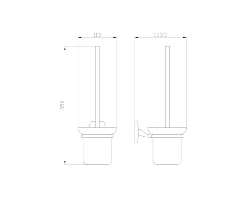 Туалетный ершик в комплекте Wonzon&Woghand, Хром