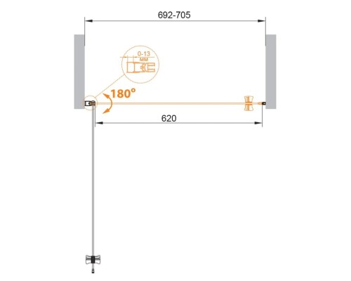 Дверь в проём Cezares ECO-B-1-70-C-Cr
