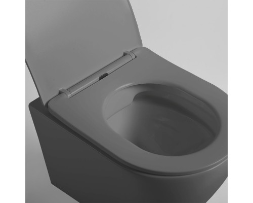 Унитаз подвесной Vincea Globo VT1-14SMA безободковый антрацит матовый сиденье Soft-close