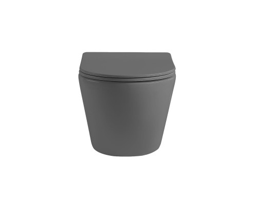 Унитаз подвесной Vincea Globo VT1-14SMA безободковый антрацит матовый сиденье Soft-close