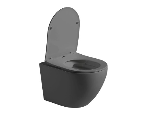 Унитаз подвесной Vincea Globo VT1-14SMA безободковый антрацит матовый сиденье Soft-close
