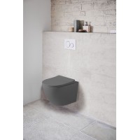 Унитаз подвесной Vincea Globo VT1-14SMA безободковый антрацит матовый сиденье Soft-close