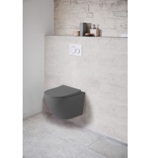 Унитаз подвесной Vincea Globo VT1-14SMA безободковый антрацит матовый сиденье Soft-close