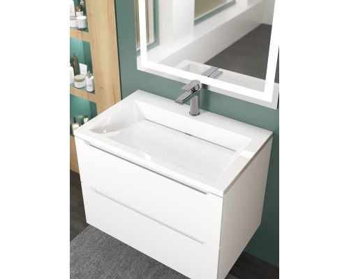 Раковина для ванной 70 см, Uperwood Infinity, белая глянцевая