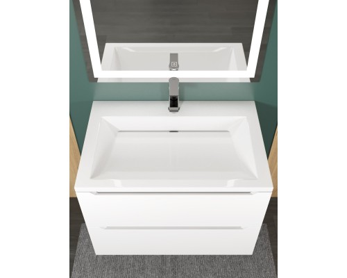 Раковина для ванной 70 см, Uperwood Infinity, белая глянцевая