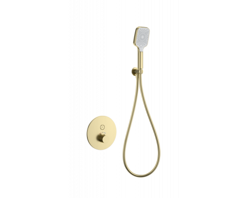 Смеситель для душа с термостатом встраиваемый Wonzon&Woghand, Брашированное золото