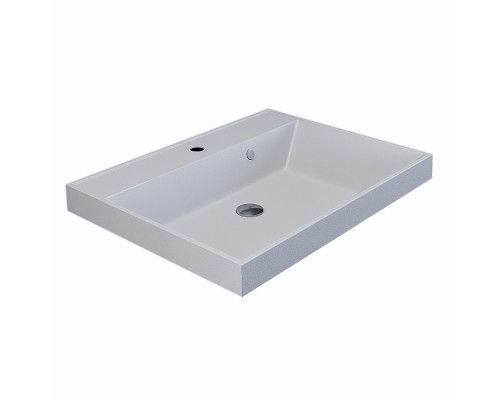 Раковина для ванной кварцевая Uperwood Classic Quartz 60х45х15 см, белая матовая, жасмин